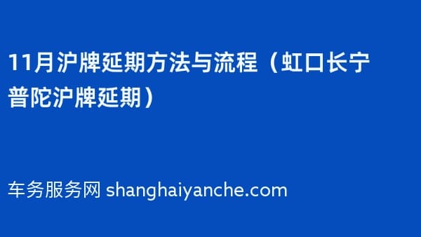 2026年11月沪牌延期方法与流程(虹口长宁普陀沪牌延期)