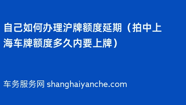 自己如何办理沪牌额度延期（拍中上海车牌额度多久内要上牌）
