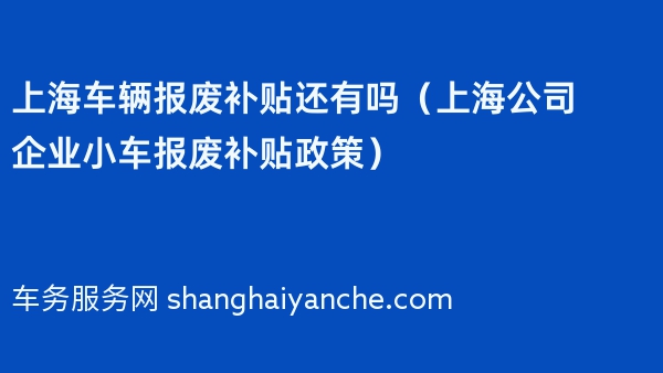 2024年上海车辆报废补贴还有吗（上海公司企业小车报废补贴政策）