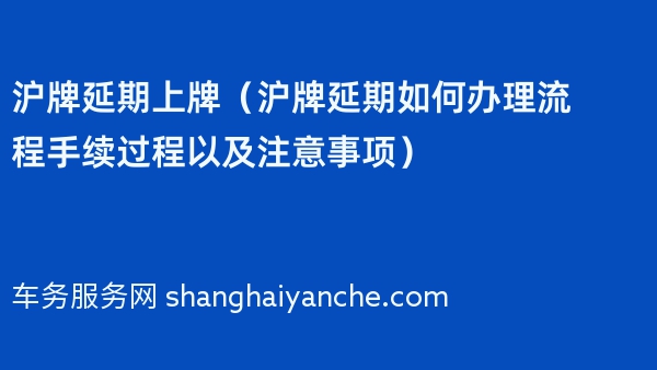 沪牌延期上牌（沪牌延期如何办理流程手续过程以及注意事项）