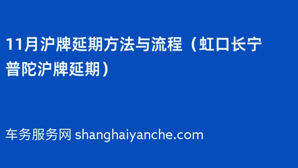 2024年11月沪牌延期方法与流程（虹口长宁普陀沪牌延期）