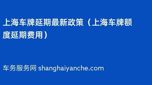 上海车牌延期最新政策（上海车牌额度延期费用）