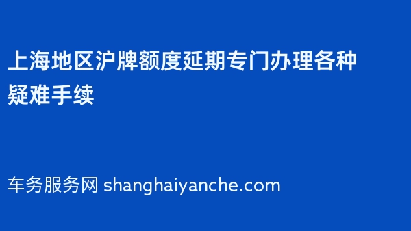 上海地区沪牌额度延期专门办理各种疑难手续