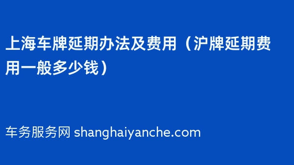 2024年上海车牌延期办法及费用（沪牌延期费用一般多少钱）