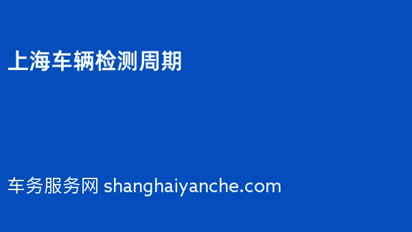 2024年上海车辆检测周期