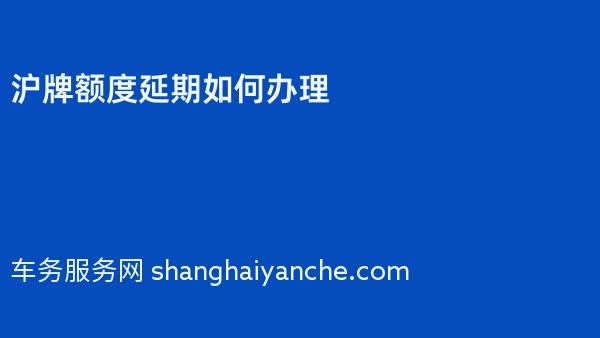 2024年沪牌额度延期如何办理