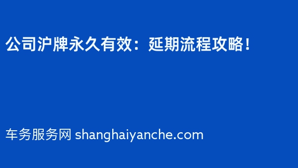 公司沪牌永久有效：延期流程攻略！